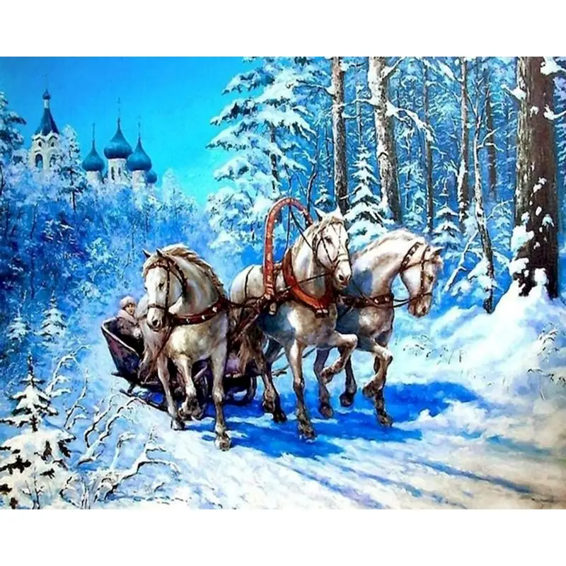 

Full Square&Round Animal Diamond Painting Kits Landscape Spring 5D Diamond Embroidery Mosaic Cross Stitch Winter Home Decor Gift
