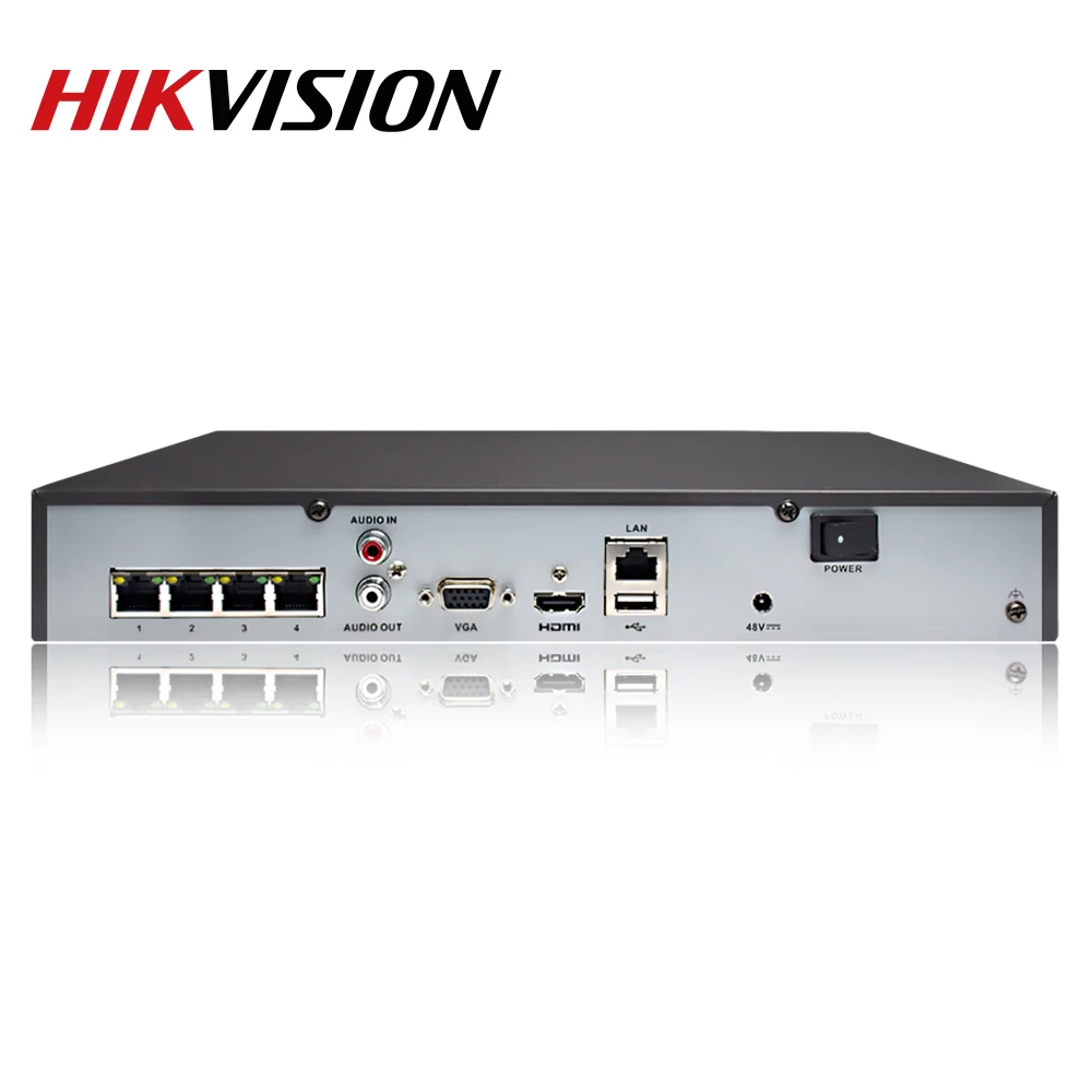 Hikvision DS 7604NI K1/4P английская версия 4POE порты 4ch NVR plug & play H.265 сетевой