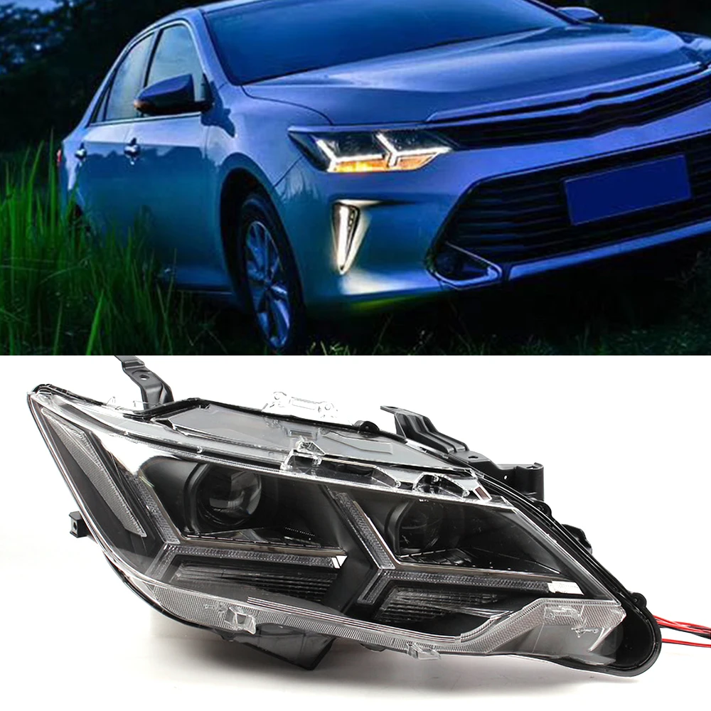 Автомобильный Стайлинг для 2015 2016 2017 Toyota Camry V55 светодиодный фары новые drl Объектив