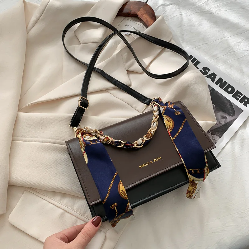 

2022 Women's Bag Fashion Chain Single Shoulder Bag Small Square Bag Fashion Messenger Bag Women's Scarf Handbag