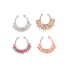 Искусственное кольцо для пирсинга, индийская перегородка, кольца для носа, стразы, хрустальные кольца, спираль, искусственная рукоятка, ювелирные изделия