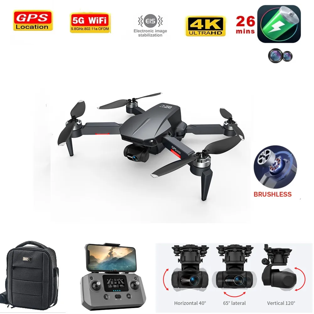 

Drone 4K Profesional RC Quadcopter With Camera Foldable 3 Axis Stabilized Gimbal EIS GPS 5G WiFi FPV GPS Dron Flight 25 Mins