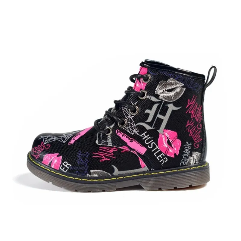 AOGT 2021 осенние детские ботинки для девочек кожаная обувь мартинсы модные