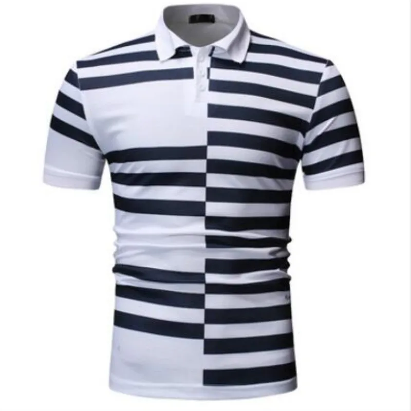 Красивая Мужская рубашка поло новая летняя мужская полосатая камуфляжная