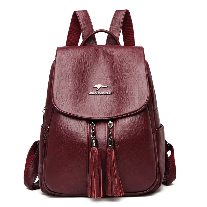 

Женские винтажные кожаные рюкзаки Hgih, большие вместительные дорожные рюкзаки, новинка 2020