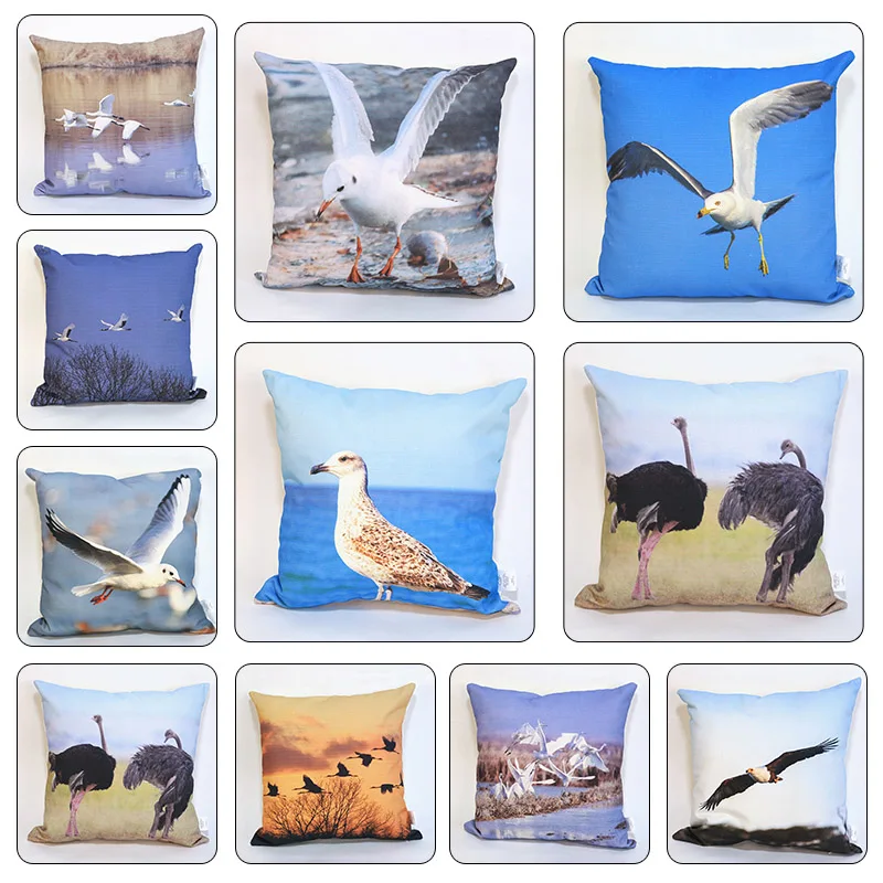 Чехол для подушки с изображением животных Eagle Ostrich Seagull 45*45 см|Наволочки| |