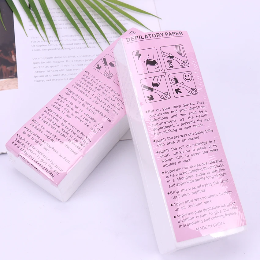 

100PCS Removal Nonwoven Body Cloth Hair Remove Wax Paper Rolls High Quality Hair Removal Epilator Wax Strip Paper