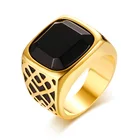 Роскошные обручальные кольца с большим камнем черного и золотого цвета в дубайском стиле для мужчин