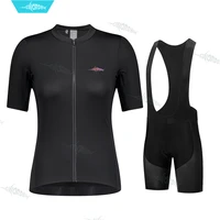 black woman cycling bib pants sets short sleeve road bike jersey kit summer 2021 fashion bicycle clothes lady maillot ciclismo