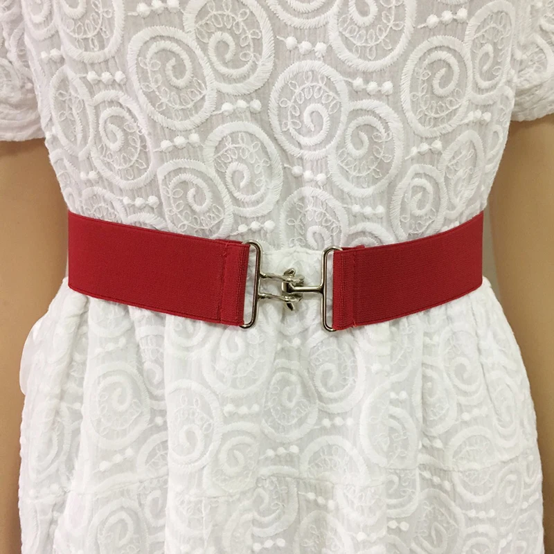 

Belt For Women Elastic Waistband Girl Lady Decorative Thin Belts With Coat Dress Sweater Black Wide Fashion Waistband width 4cm