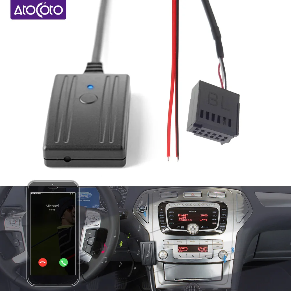 Автомобильный комплект Bluetooth 5 0 для телефонных звонков и громкой связи 12Pin AUX