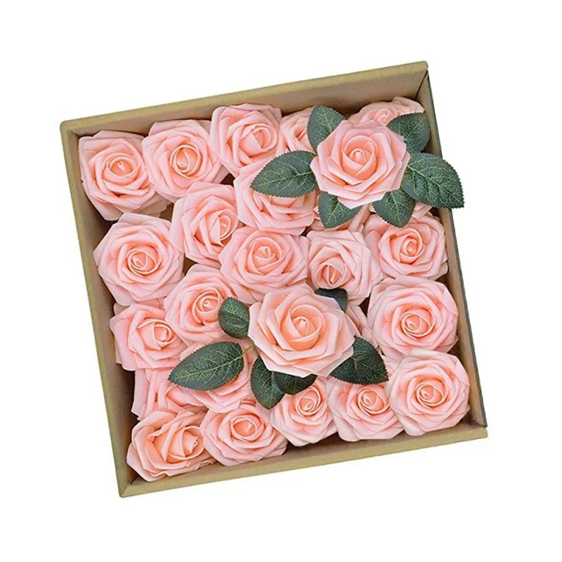 25 шт. искусственные розы из пенополиэтилена Роза со стеблем сделай сам для дома