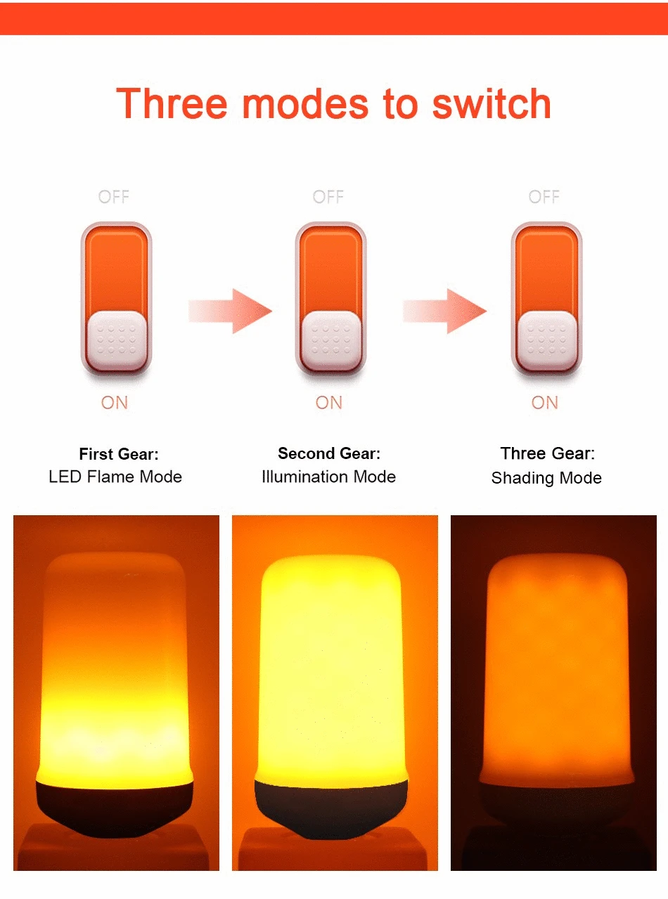 Новинка E27 светодиодные лампы с эффектом пламени светильник огня лампочка 110 В 220