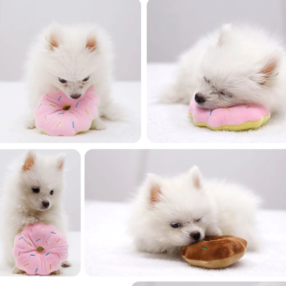 

Vegetables Chew Play Toys Pet Squeaky Puppy Chew Squeaker Quack Sound Doll Toy Creative Simulation Donut Pet Supplies Dog Toys