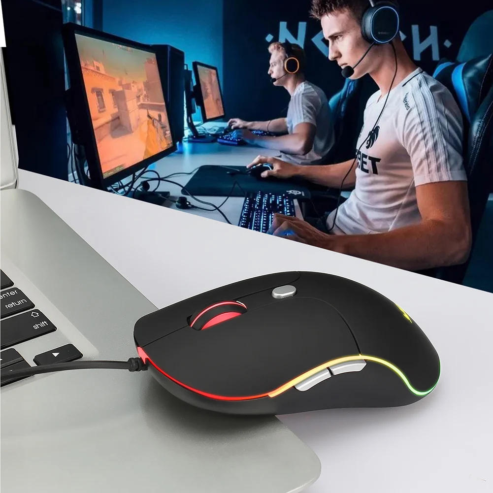 

Adjustable Optical Mouse G854 USB Wired Mute PC Gamers 4 Gears 3200DPI for YWYT Office Caring Computer Supplies