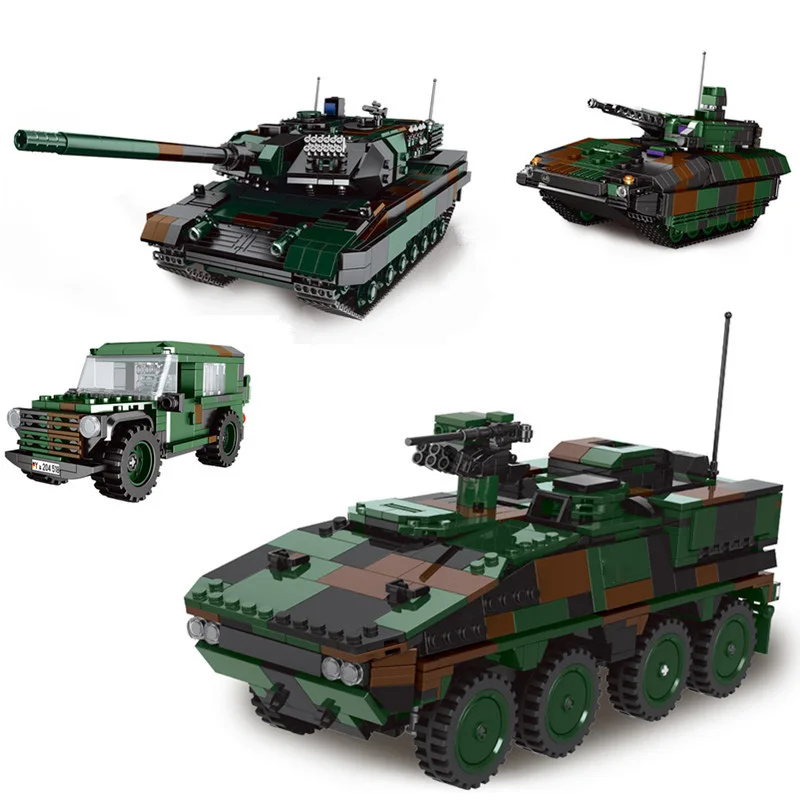 Военные серии мировая война колесный бронированные машины фигурки солдат-танков