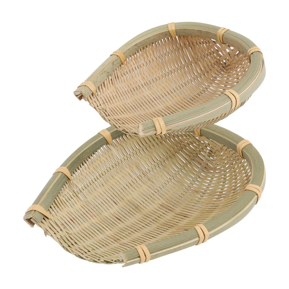 

2pcs Bamboo Basket Creative Bamboo Woven Storage Baske for Home
