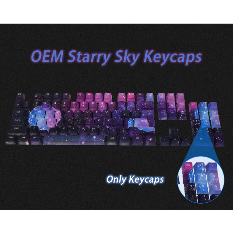 

108-key Universe Starry Sky PBT Dye Sublimation OEM Highly DIY Personalized Mechanical Keyboard Key Cap for Cherry MX Switch