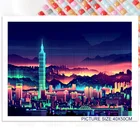 Красивая городская неоновая мозаика, наклейки, алмазная вышивка, пейзаж, украшение для дома, натюрморт, 5D сделай сам, квадратная круглая алмазная живопись