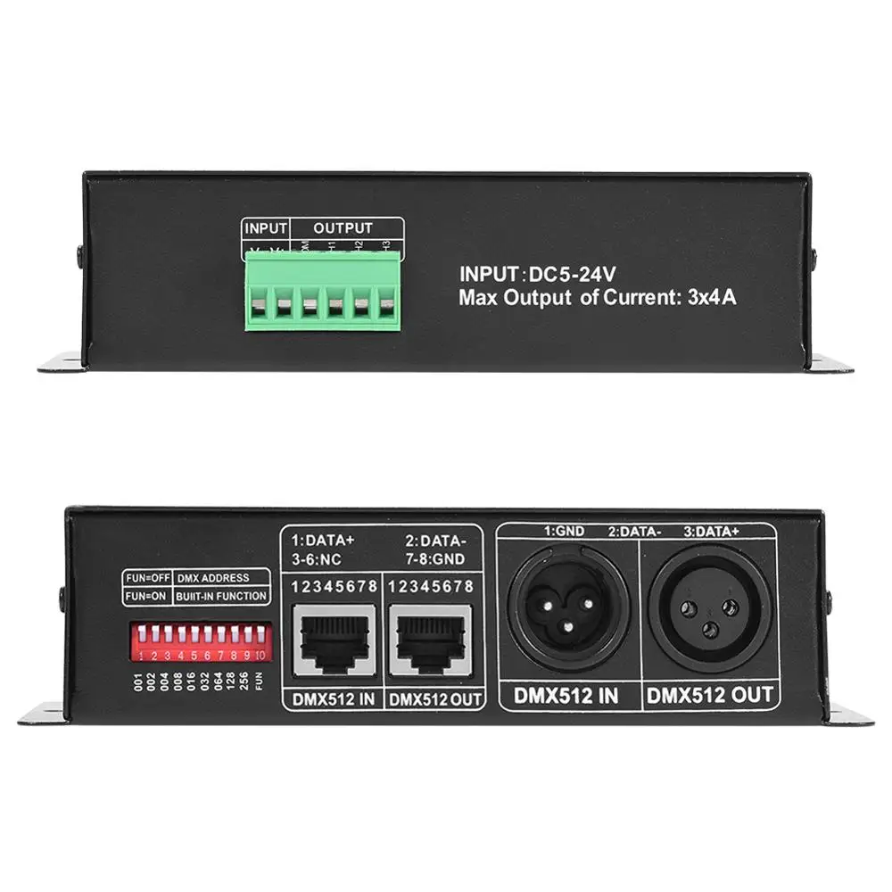 5 В ~ 24 постоянного тока DMX 512 4A 3 канала декодер модуль Общий Контроллер ШИМ