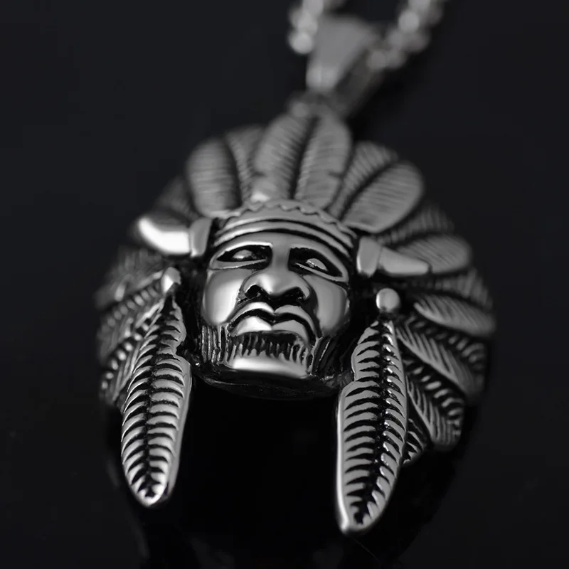 Титановая сталь южноамериканские индийские ожерелье с подвеской в форме головы