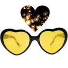 Популярные оригинальные любящее сердце Форма d эффекты очки часы свет изменения к сердцу Форма ночью дифракционные Для женщин солнцезащитные очки