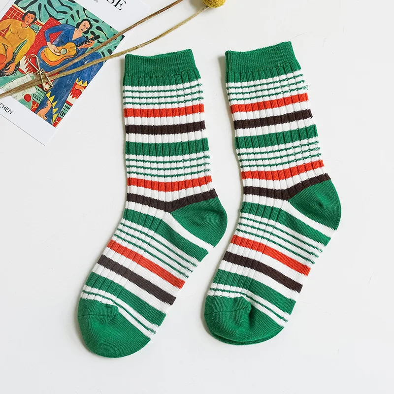 

Newborn Baby Children Cotton Socks Autumn Spring Kids Boys Girls Mid Socks Stripe Sports Socks kids toddle lovely socks for 1-8t