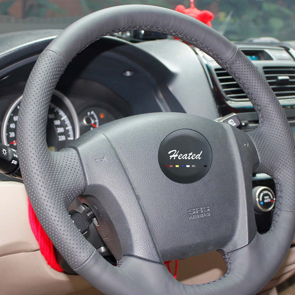 Роскошные DIY первый слой кожи на руль автомобиля Обложка для Kia Sportage Капа Para Volante