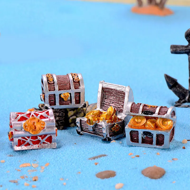 

Aquarium Ornaments Gift Gold Coin Treasure Chest Underwater Ornaments Imitate Treasure Chest Box Gold Adventure Treasure Chest