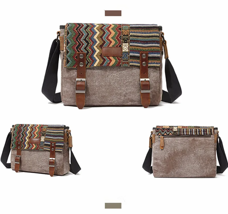 Винтажная Этническая холщовая сумка-мессенджер женская наплечная сумка в