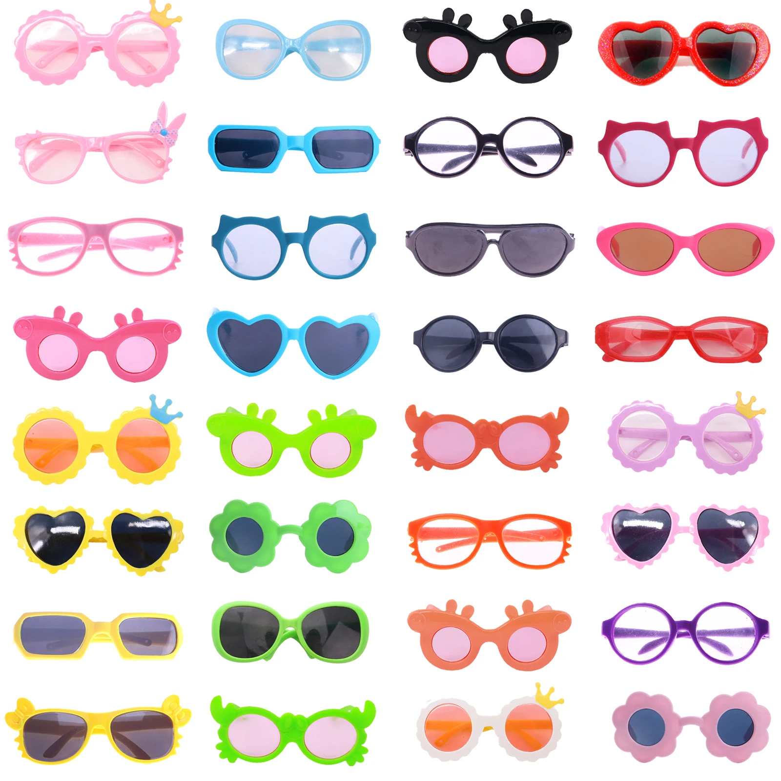 Random 10 Pairs of Doll Glasses For18 Inch American Doll Girl Toys & 43 Cm Baby New Born Clothes Accessories 17 Inch Reborn Baby