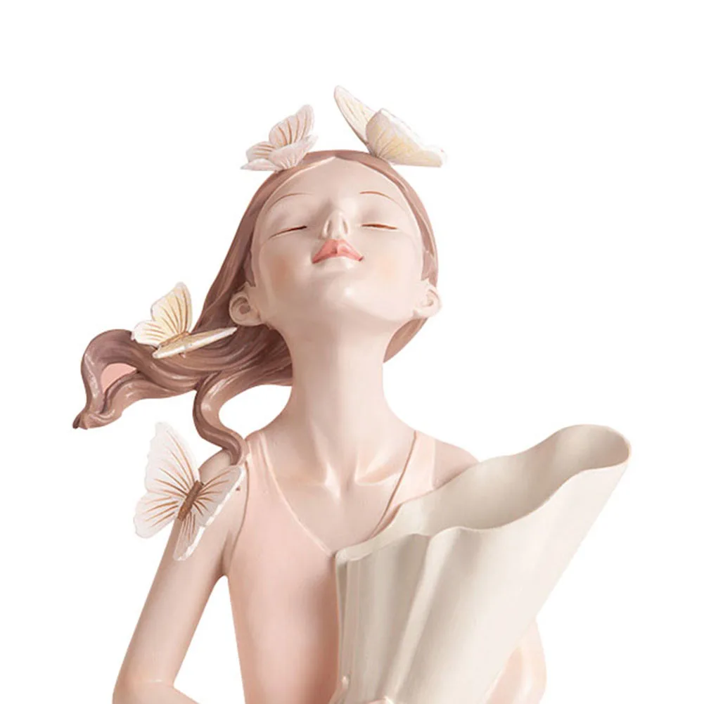 

Character Vase Modern Statues Home Living Room Desktop Decor Resin Butterfly Girl Figurines Interior Bedroom Living Room