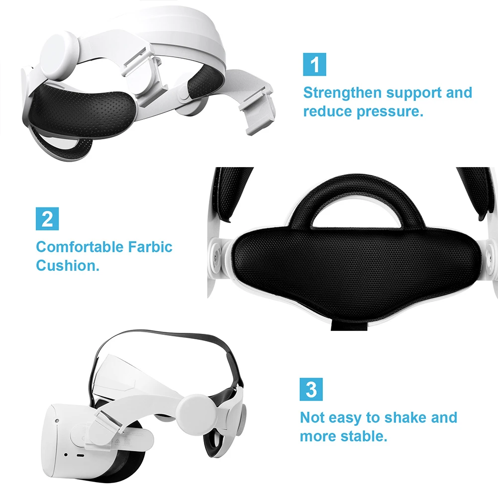 

Adjustable Head Strap Increase Supporting Improve Comfort-Virtual For Oculus Quest 2 VR Reduce Pressure Accessories