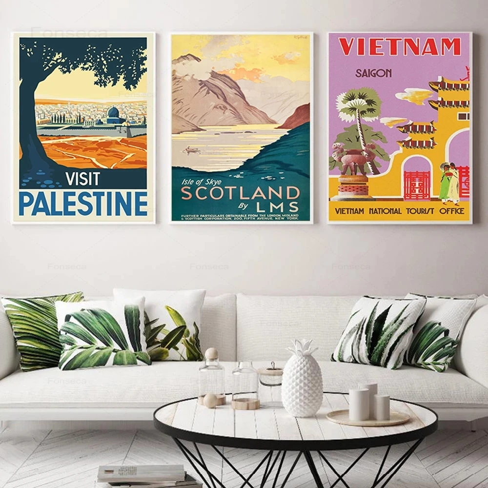 Дорожный постер известного города Картина на холсте с изображением пейзажа из