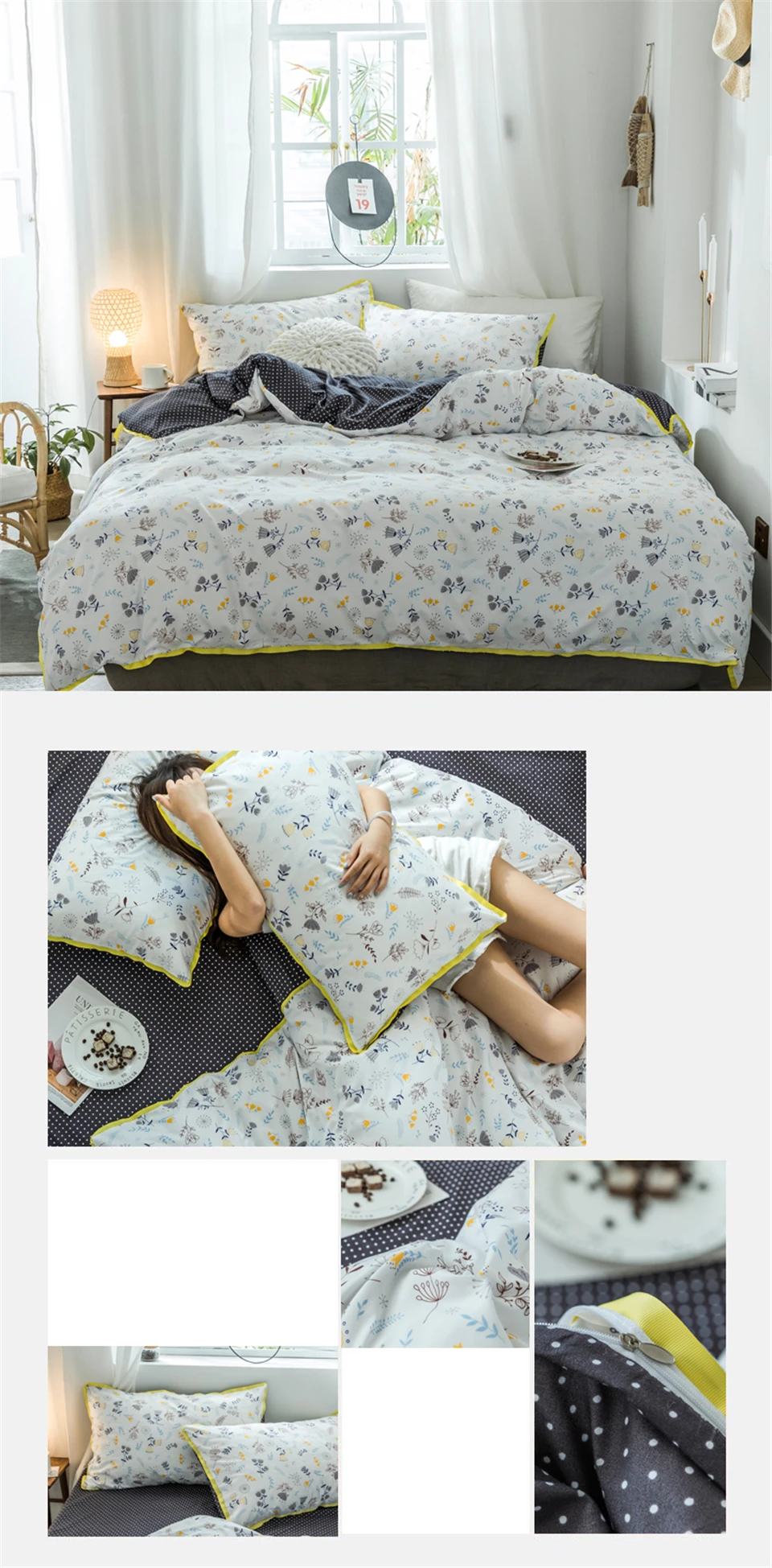 Паркшин нордический Комплект постельного белья покрывала плоский лист двойное одеяло крышка семья для взрослых и детей декор домашняя наволочка один размер