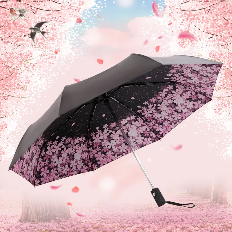 

Flower Umbrella Rain Women Anti-UV Automatic 8K Folding Windproof Waterproof Umbrellas Travel Female Parasol