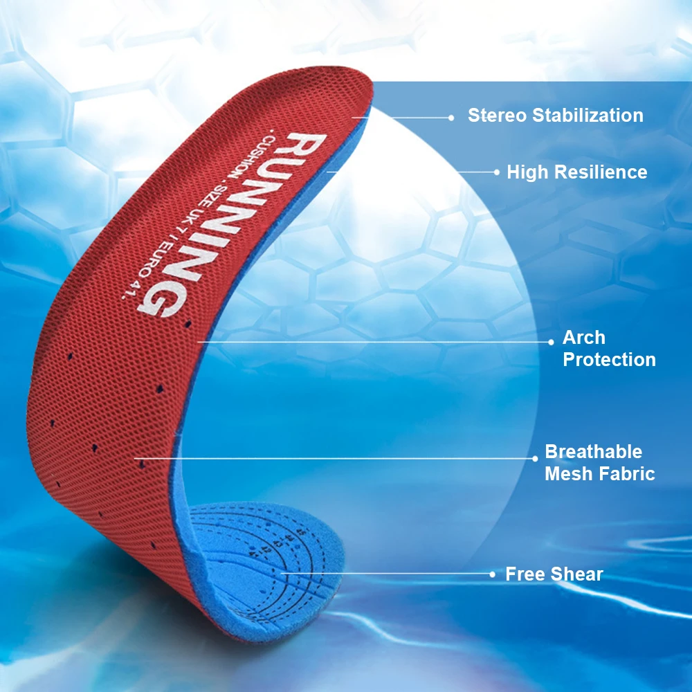 Спортивные стельки с эффектом памяти впитывающие пот Беговая спортивная обувь