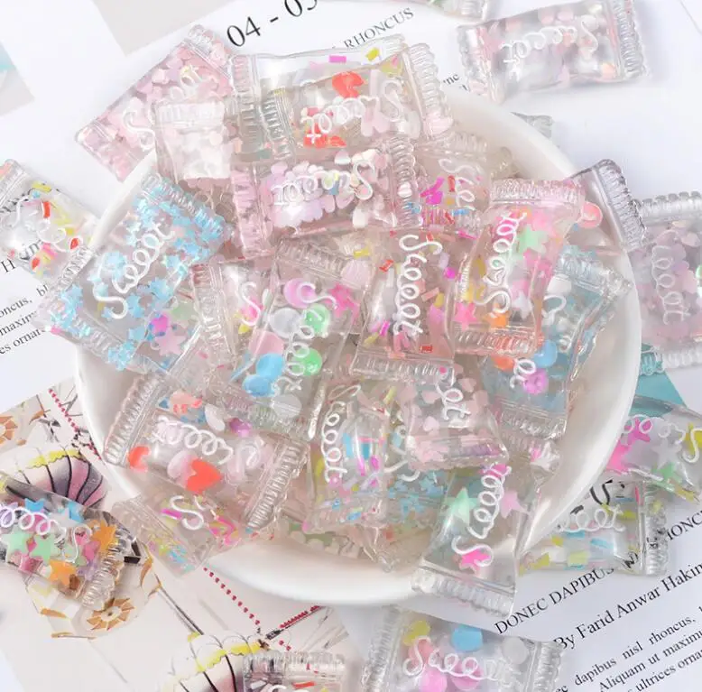 10 шт./лот милые кавайные конфеты из смолы кабошоны с плоским основанием для