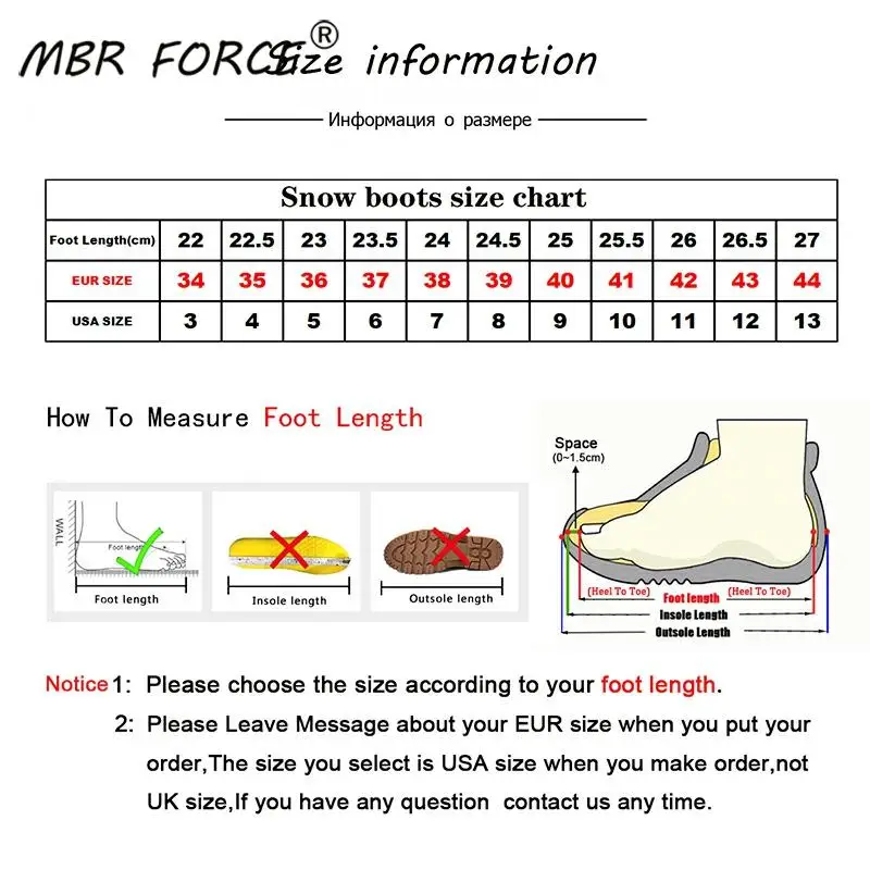 Женские ботинки из 100% натуральной кожи MBR FORCE теплые водонепроницаемые зимние