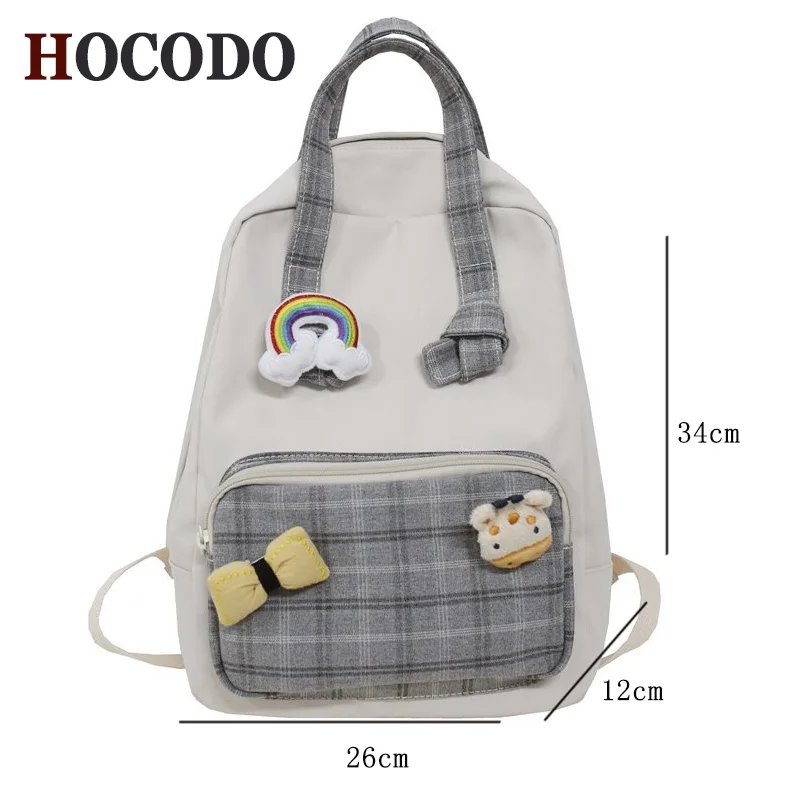 

HOCODO Women Nylon Cute Backpack Ladies Fashion Bags Trendy Nylon Laptop Backpack Female Student College School Bag