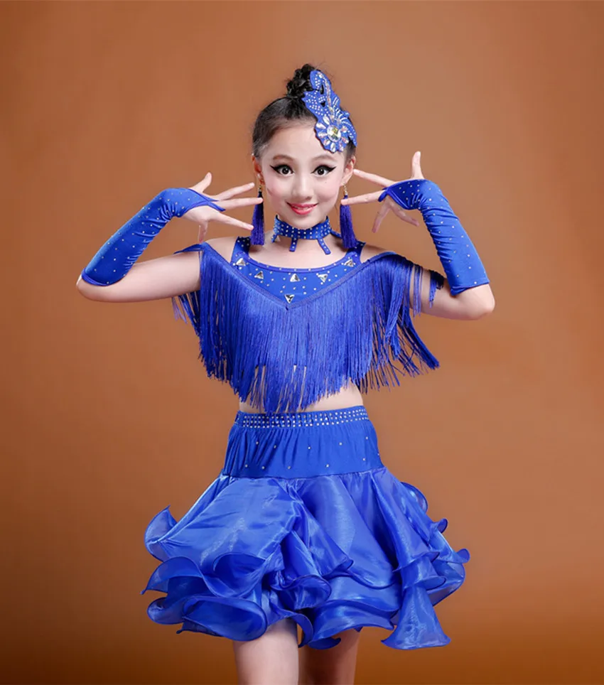 

ballroom dancing dresses skirt kids fringe children professional latin dance dress for girls salsa cha cha samba tango