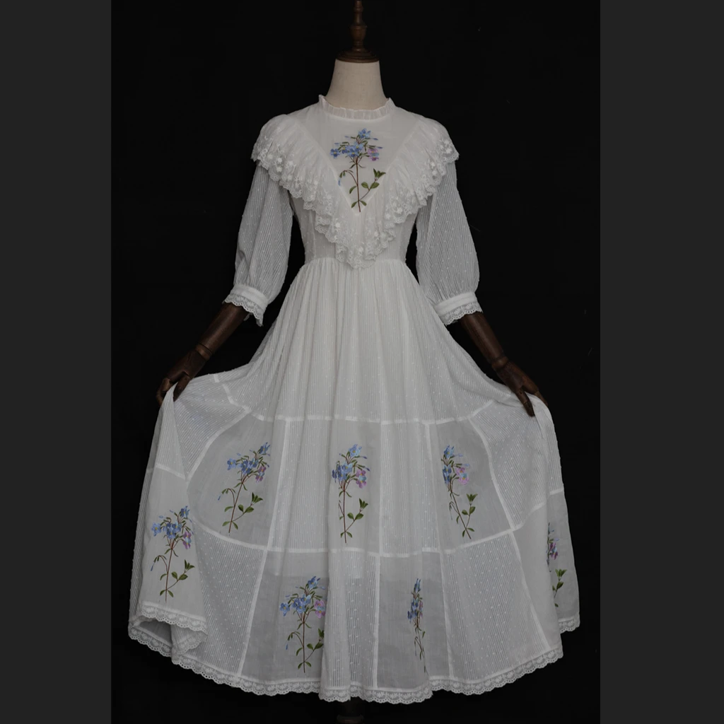 Женское платье с вышивкой YOSIMI Летнее белое хлопковое длинное макси облегающее и