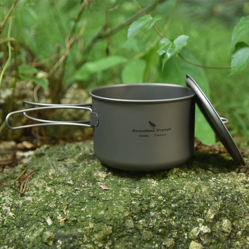 Безграничная чашка для кемпинга титановый горшок легкая миска со складной