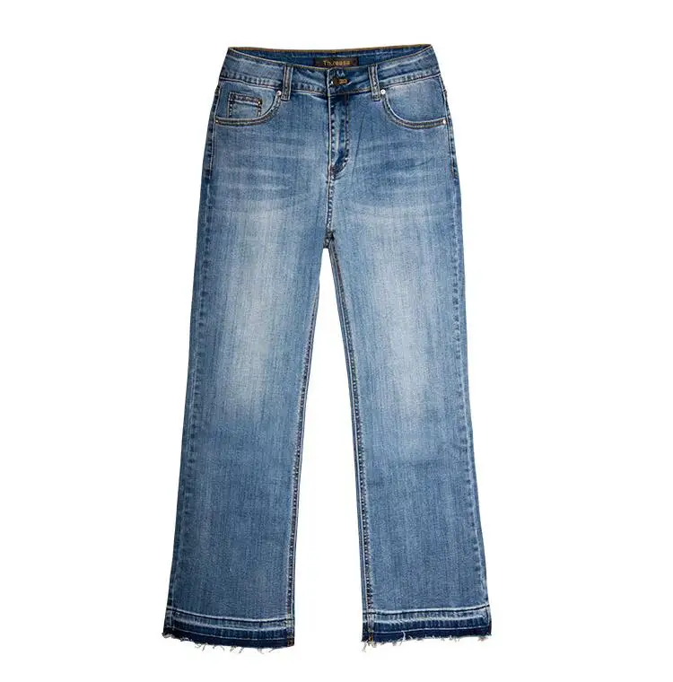 Flare Jeans Women ripped wide leg jeans Denim Trousers Vintage bell bottom High Waist Pants ladies push up calca | Женская одежда