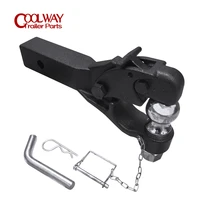 heavy duty cap 8 ton 2 inch ball shart shank 1 hole combo pintle hook receiver arm hitch towing 4wd truck trailer parts