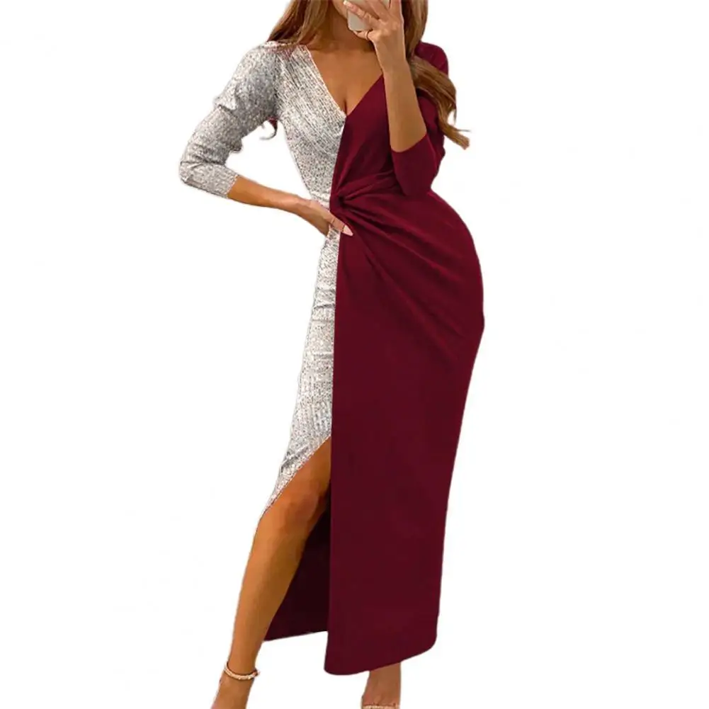 

Женское платье Бохо С V-образным вырезом, длинным рукавом и V-образным вырезом