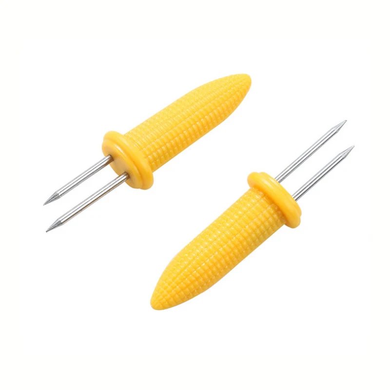 2 шт. Нержавеющая сталь кукурузы держатель для вилок барбекю зубцами шпажки