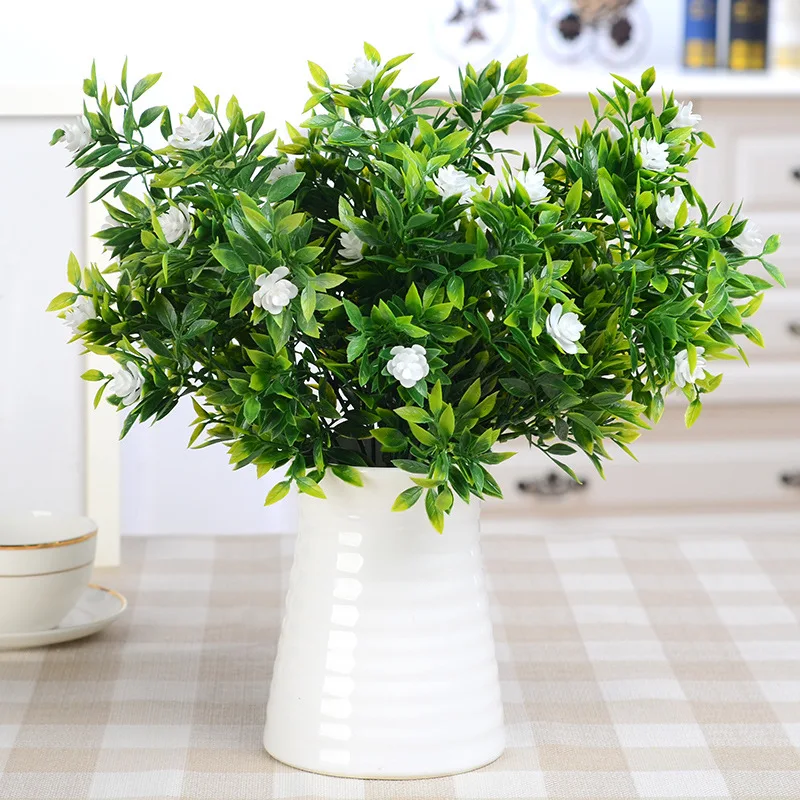 

Искусственный цветок, 5 голов, трава, Камелия, украшение для дома и свадьбы, растение «сделай сам», искусственное настенное пластиковое раст...