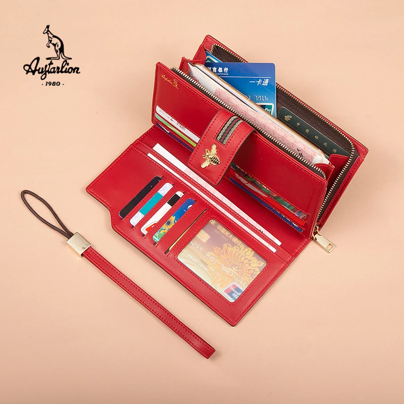 AUGTARLION Женский кошелек клатч большая длинная на молнии многофункциональная для