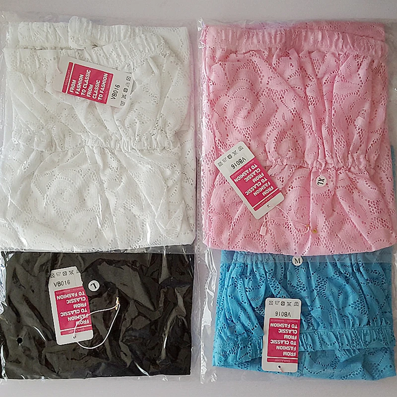 

Feminine Strapless Lace Tunic Plus Size Female Beach Dress Wild Women Transparent Sexy Lace Cover Up Dress 01#